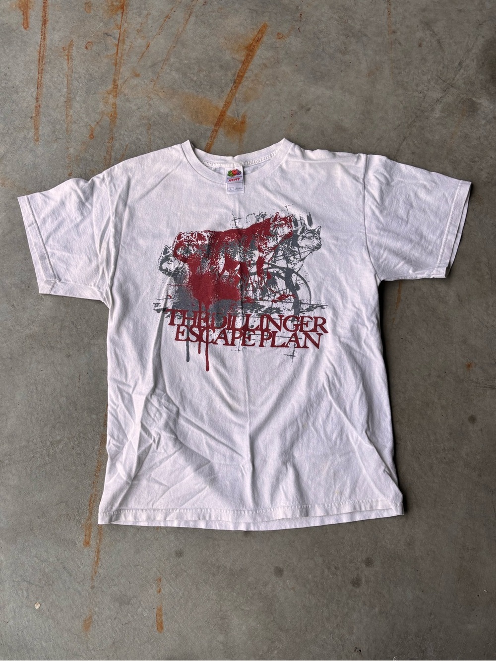 Vintage The Dillinger Escape Plan Band T-Shirt Graphic Tee White 2000s Size L